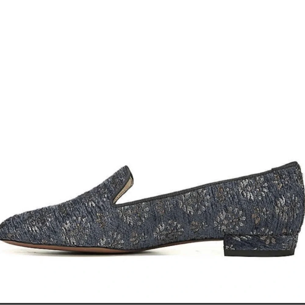 ⭐️ SAM EDELMAN NEW Size 7M US Blue Jordy Jacquard Loafers Shoes Embroidered